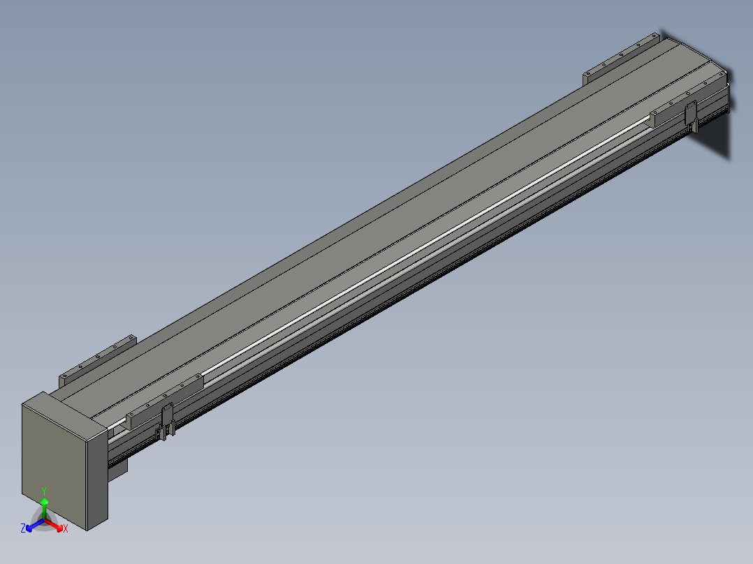 直线模组LHA21-S1650-D设计图纸正等轴测图