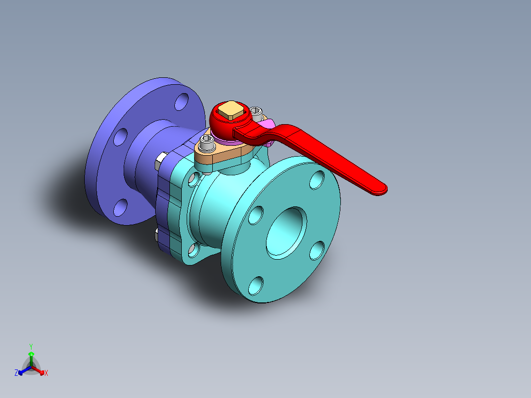 水控制阀正等轴测图