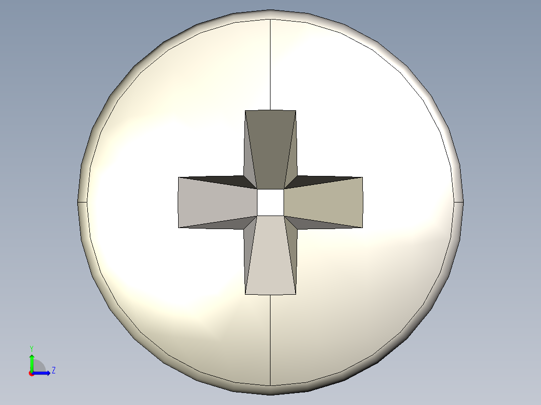螺丝 M2.5 十字盘头-M2.5 x 25 Screw head.STEP左视图