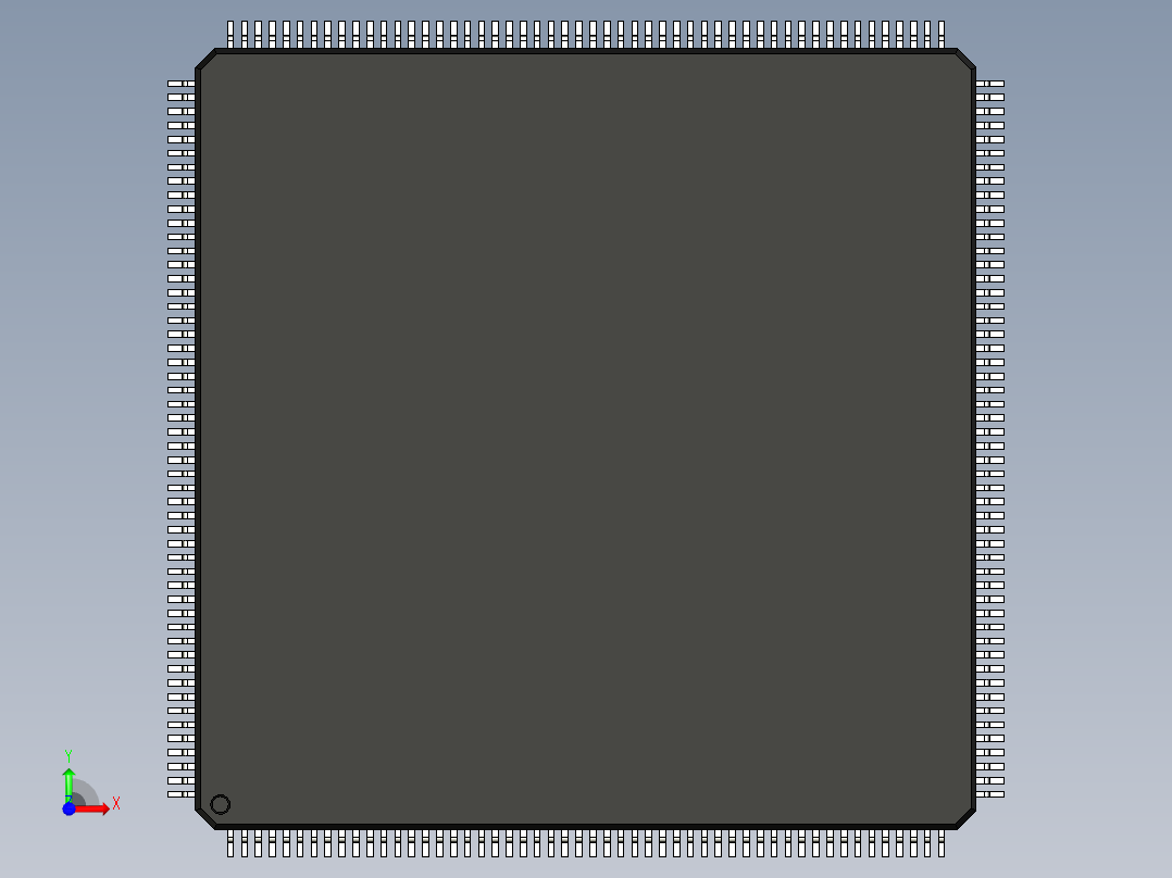 元器件3D封装LQFP208_FPT-208P-M0690前视图