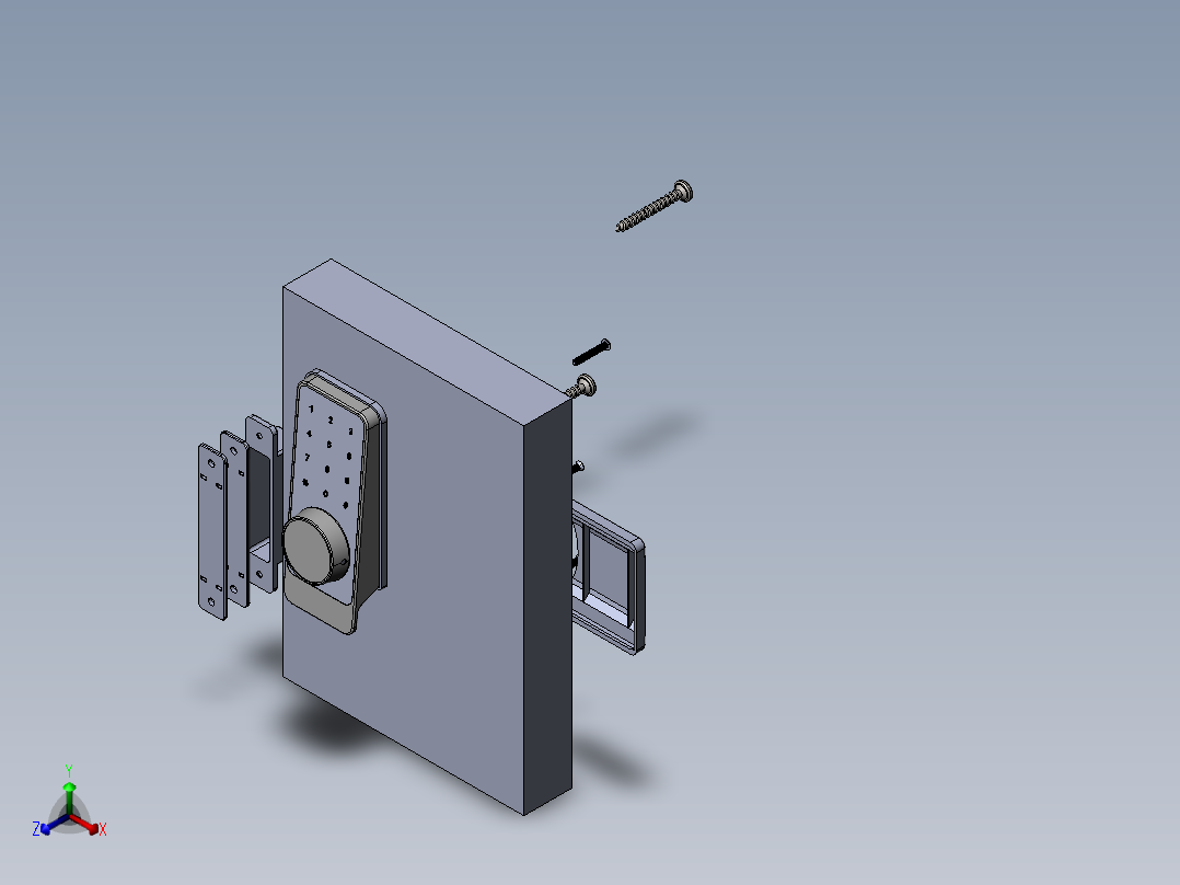 门锁正等轴测图