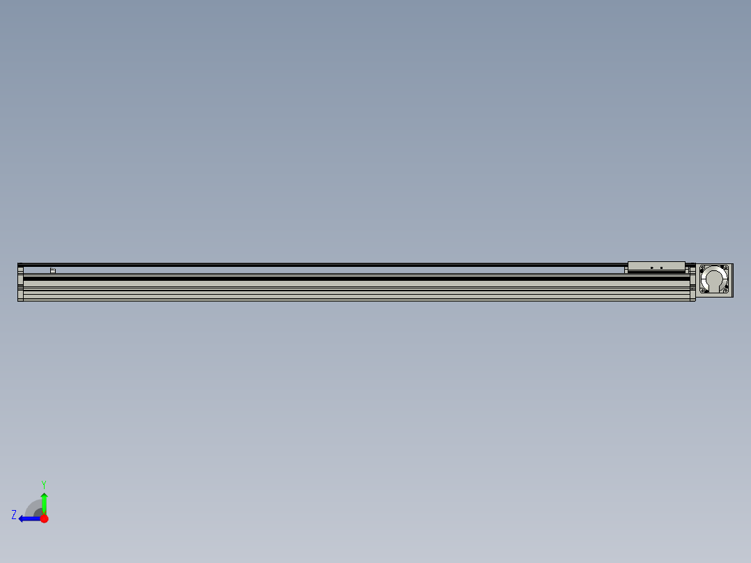 东锦同步带传动-直线滑台模组DH120B-L125-S1200-BL-P400W-C3右视图