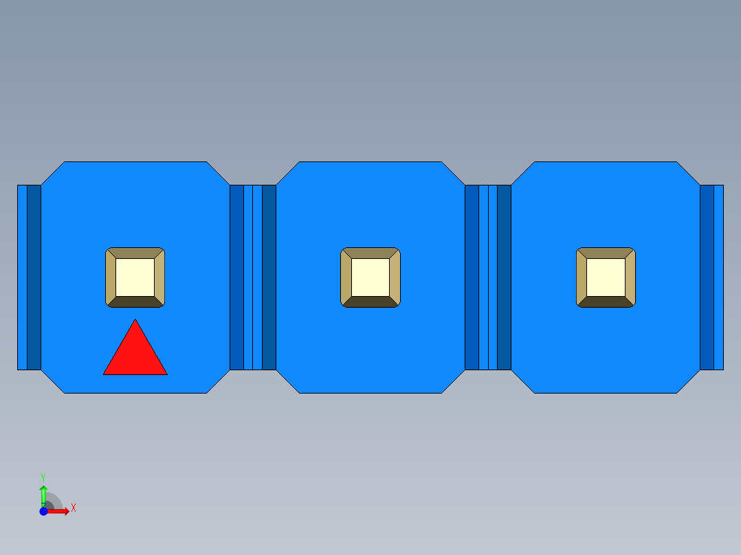 彩色公头100mil（2.54mm）系列-DS1021_blue_1x03p_100mil_Type19_rev1.0前视图