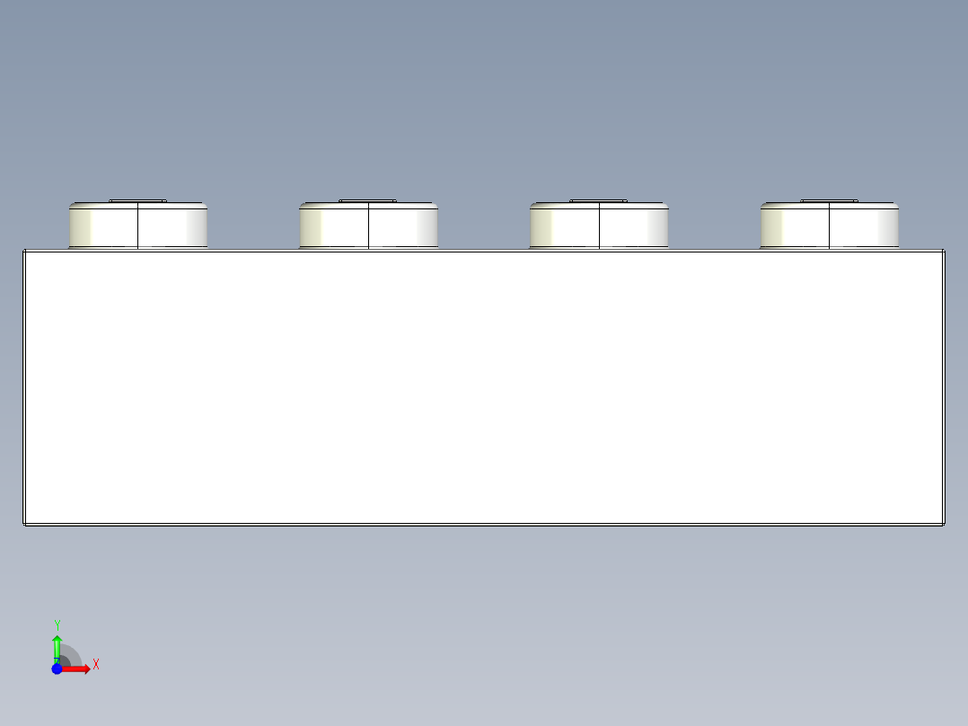 乐高套装 4421基本积木-301001 White Brick 1 x 4.STEP前视图