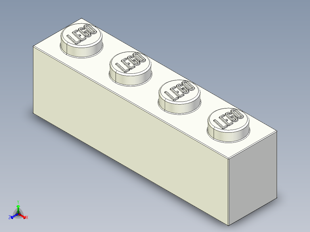 乐高套装 4421基本积木-301001 White Brick 1 x 4.STEP正等轴测图