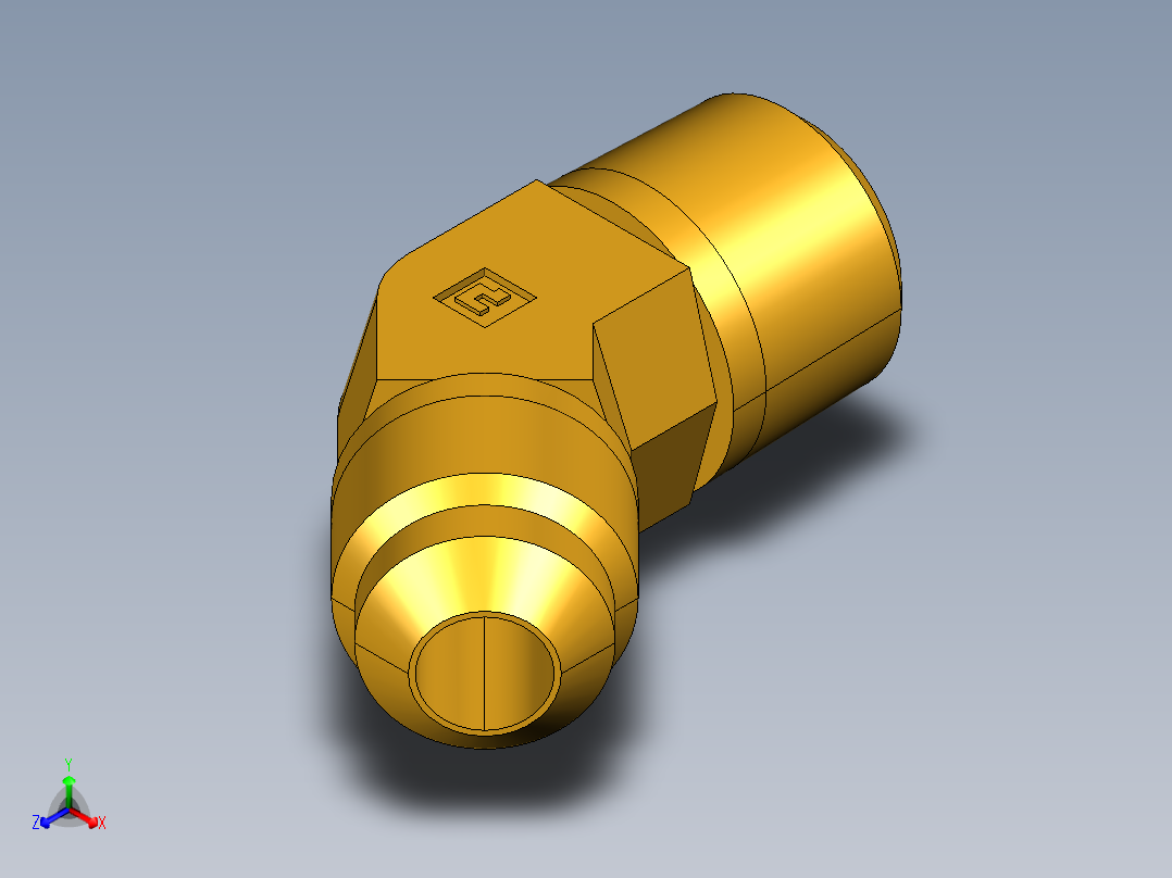 扩口式工业通用硬管接头45Deg Elbow 159F-6-6正等轴测图
