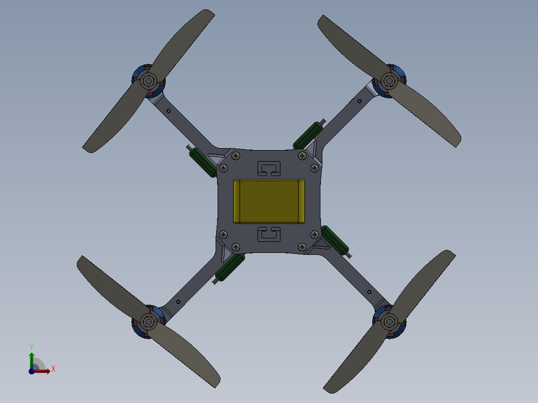 四旋翼无人机，旋翼可进行拆卸 无人机 (250)前视图