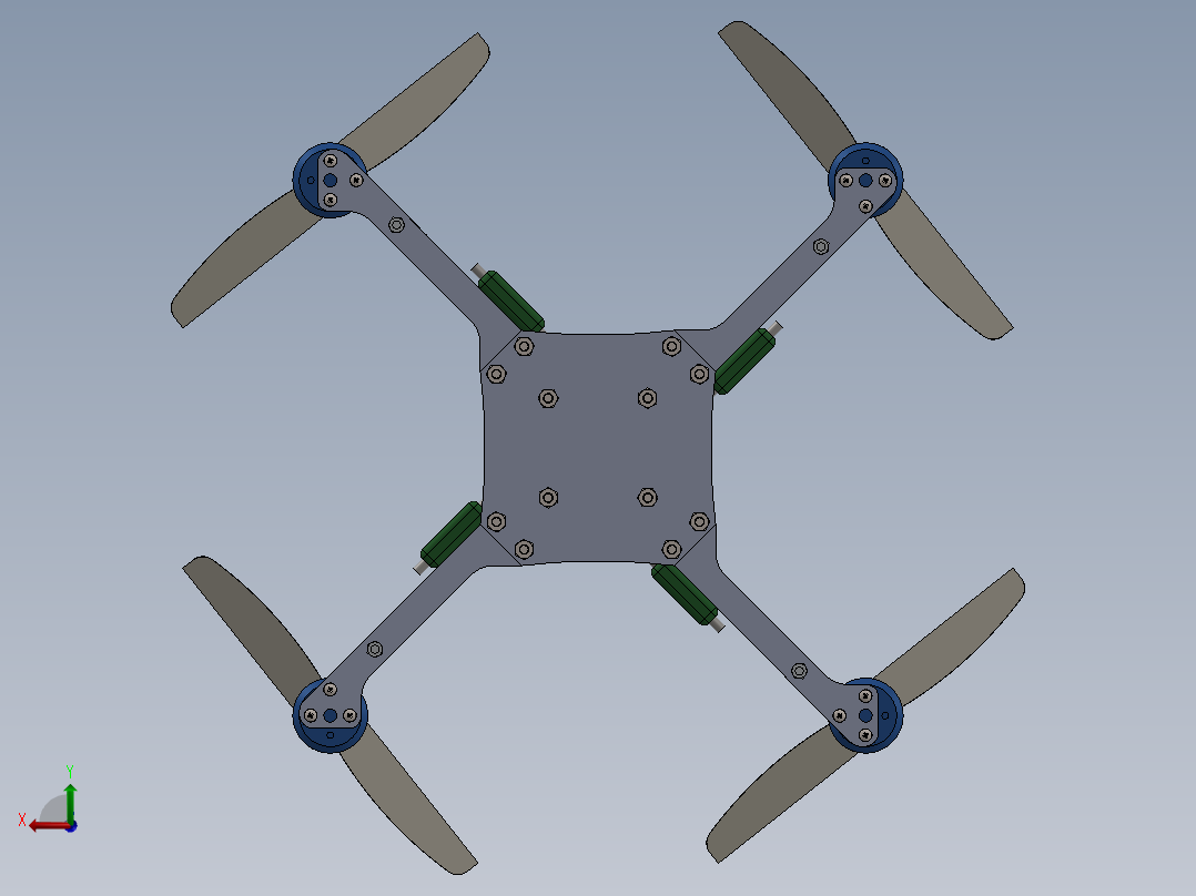 四旋翼无人机，旋翼可进行拆卸 无人机 (250)后视图