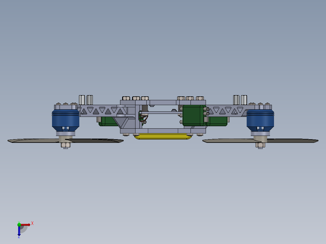 四旋翼无人机，旋翼可进行拆卸 无人机 (250)俯视图