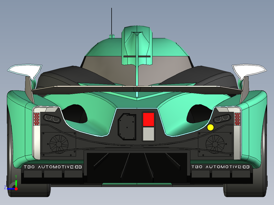 09-TBO Le Mans 24H跑车模型3D图纸 STEP格式右视图