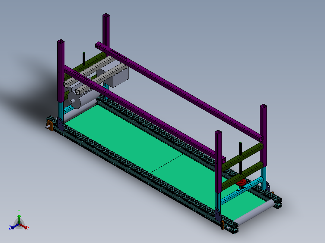 带角度升降传送带设计正等轴测图