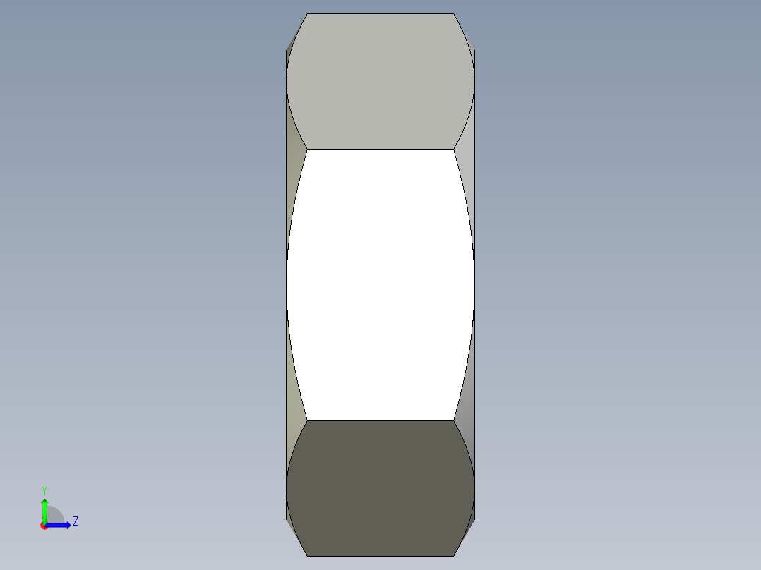 M2 x 0.4mm Thread HEX NUT.IGS左视图