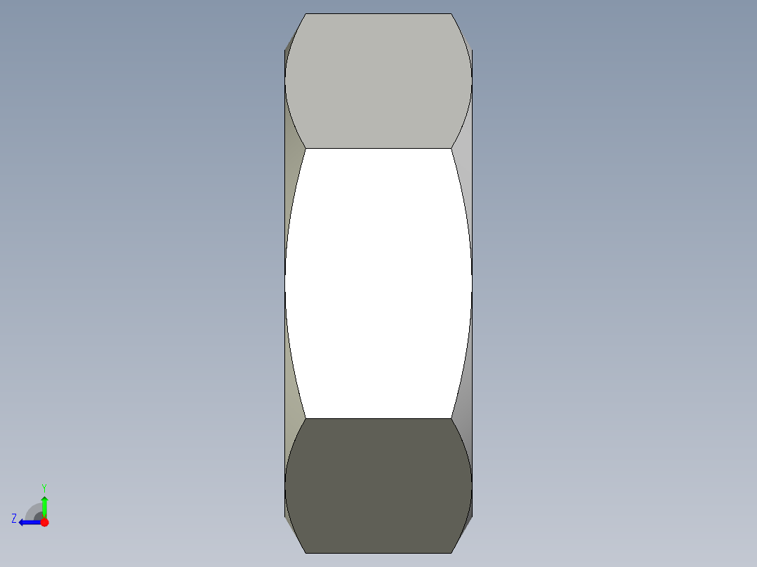 M2 x 0.4mm Thread HEX NUT.IGS右视图