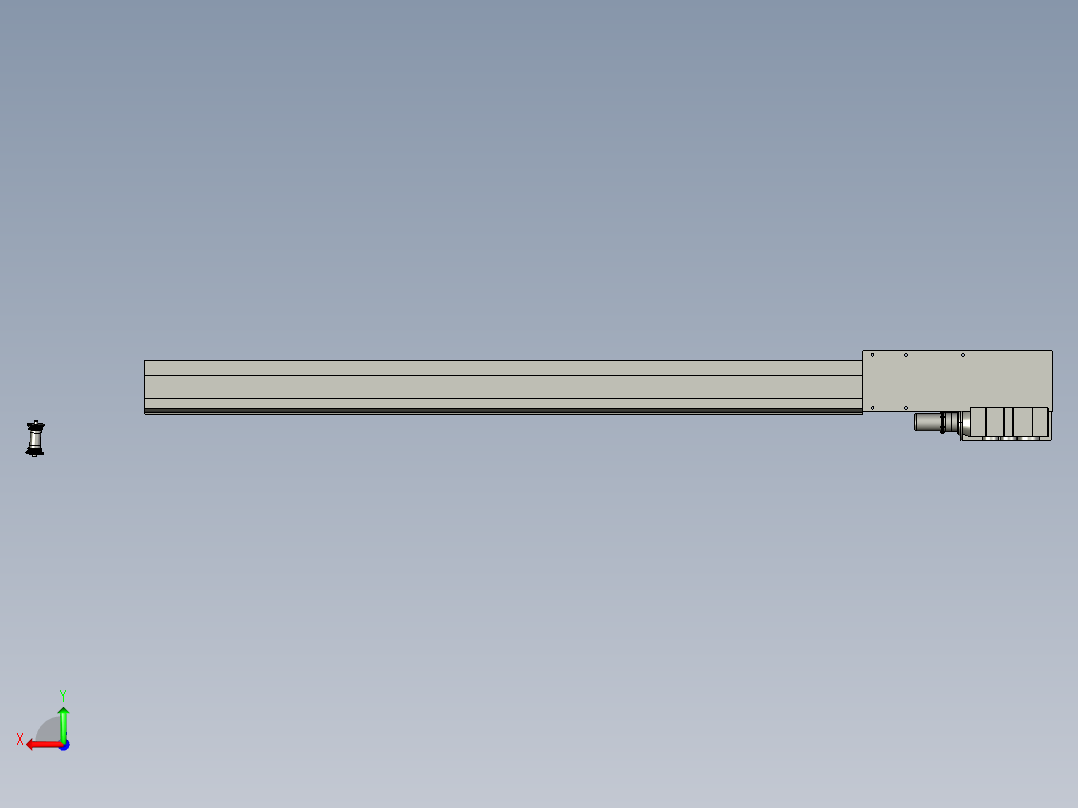 XL670-顶堆侧取堆取料机刮板取料机设计三维proe设计素材左视图