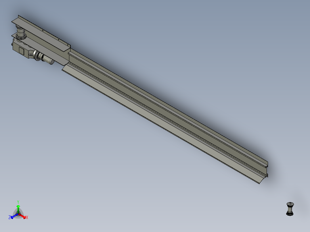 XL670-顶堆侧取堆取料机刮板取料机设计三维proe设计素材正等轴测图