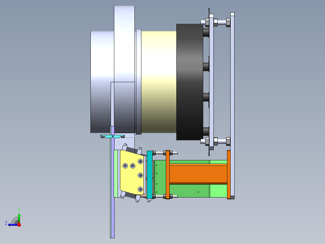 振动盘 外直径450 带直线送料器 300-2方案右视图