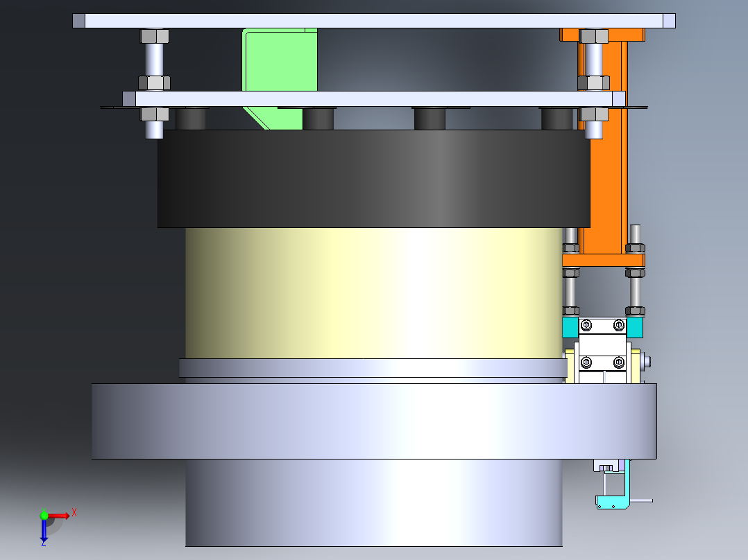 振动盘 外直径450 带直线送料器 300-2方案俯视图