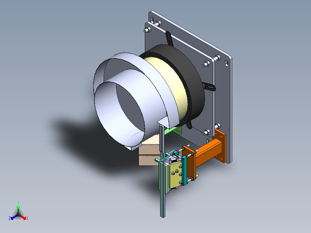 振动盘 外直径450 带直线送料器 300-2方案正等轴测图