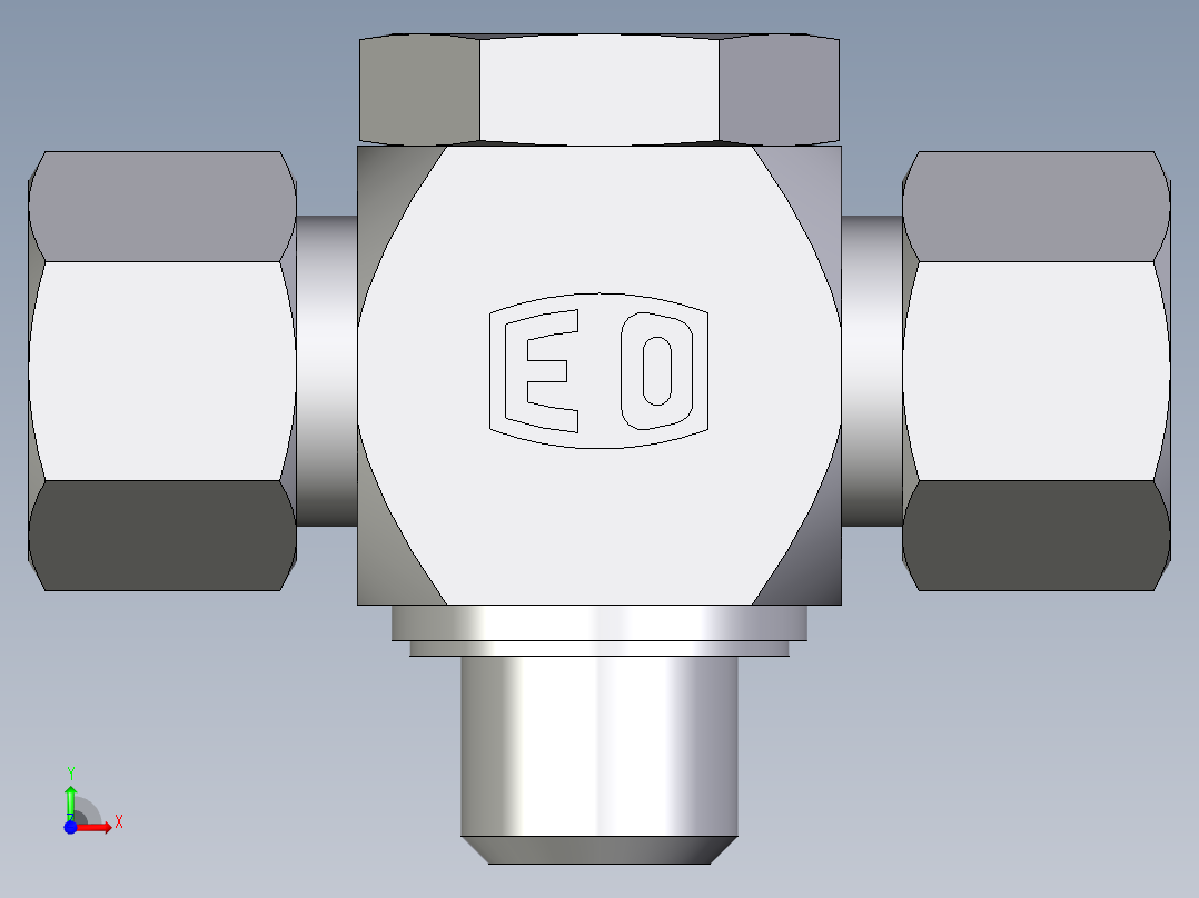 卡套式工业通用硬管接头EO_High_pressure_banjo_tee_TH12ZLMKDSCF前视图