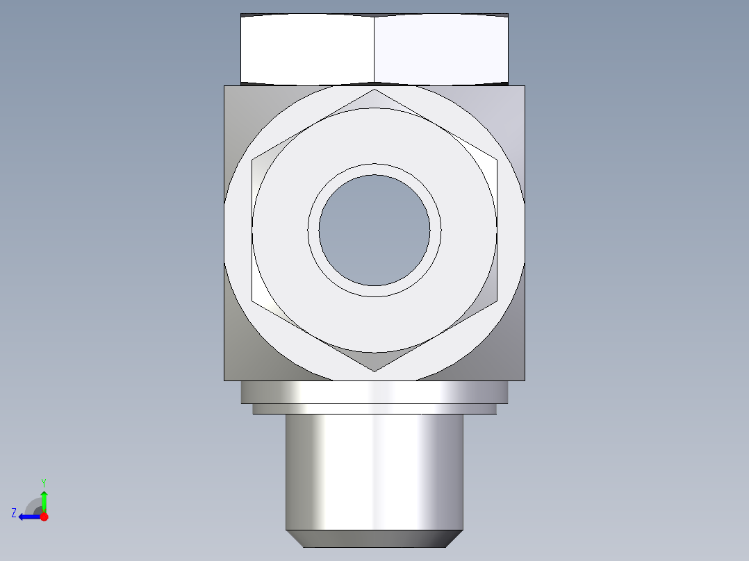 卡套式工业通用硬管接头EO_High_pressure_banjo_tee_TH12ZLMKDSCF右视图