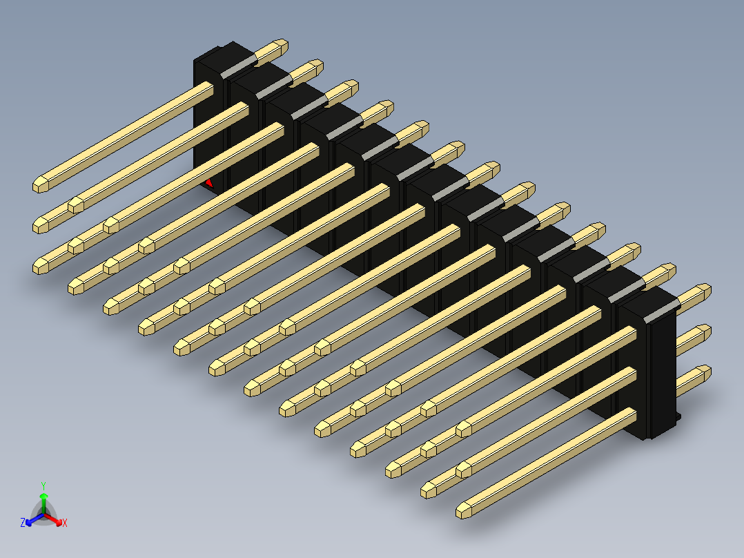 彩色公头100mil（2.54mm）系列-DS1021_black_3x13p_100mil_Type5_rev1.0