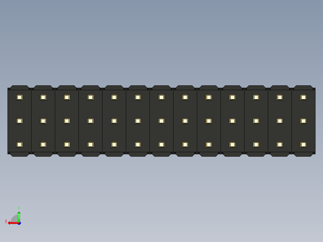 彩色公头100mil（2.54mm）系列-DS1021_black_3x13p_100mil_Type5_rev1.0后视图