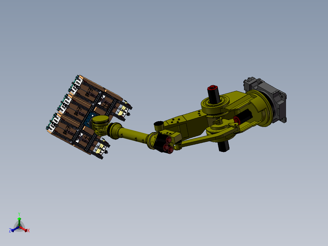 机器人夹取夹爪3d图纸 铝型材气缸夹爪SW设计 码垛机械夹爪3d模型正等轴测图