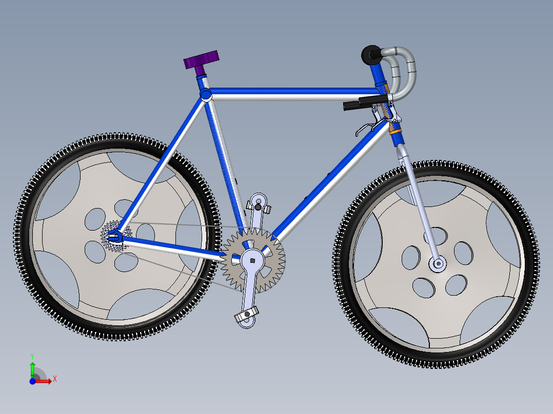 066-自行车前视图
