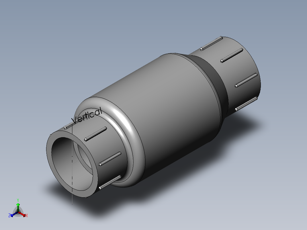 PVC管件-0.75in check valve正等轴测图