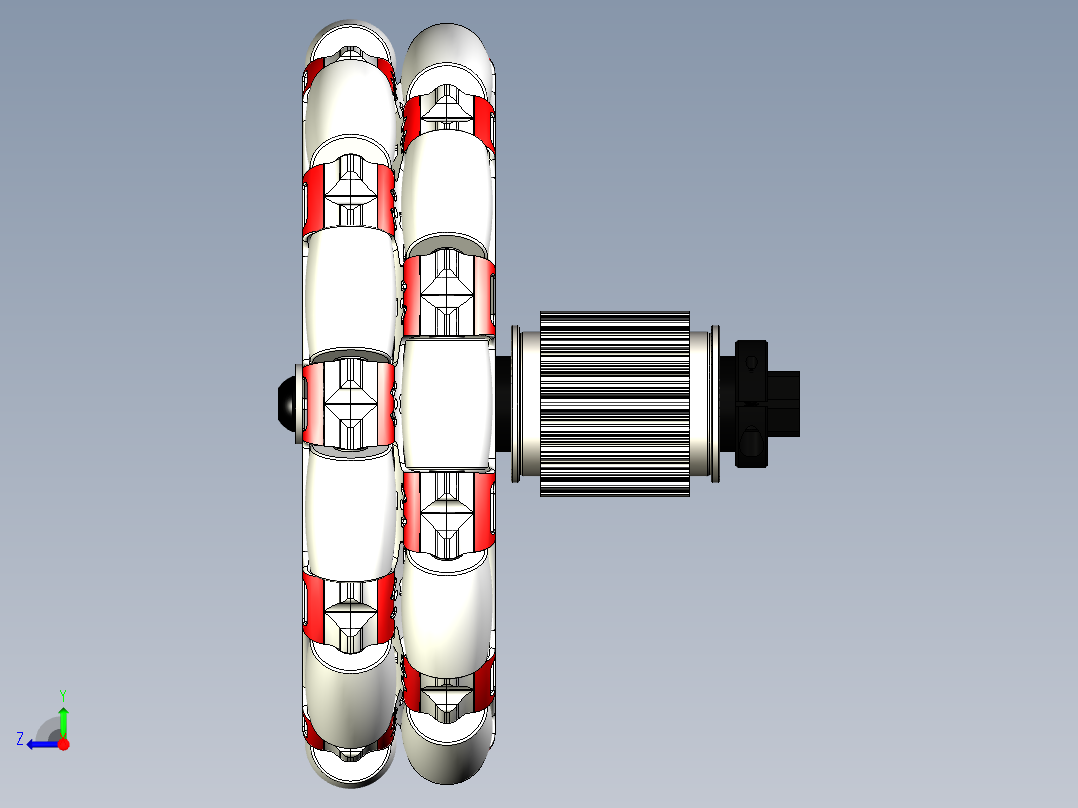 机器人小车底盘结构右视图