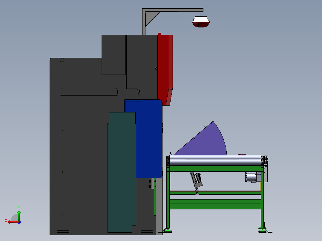 钣金前后档定位随动折弯系统sw19可编辑后视图