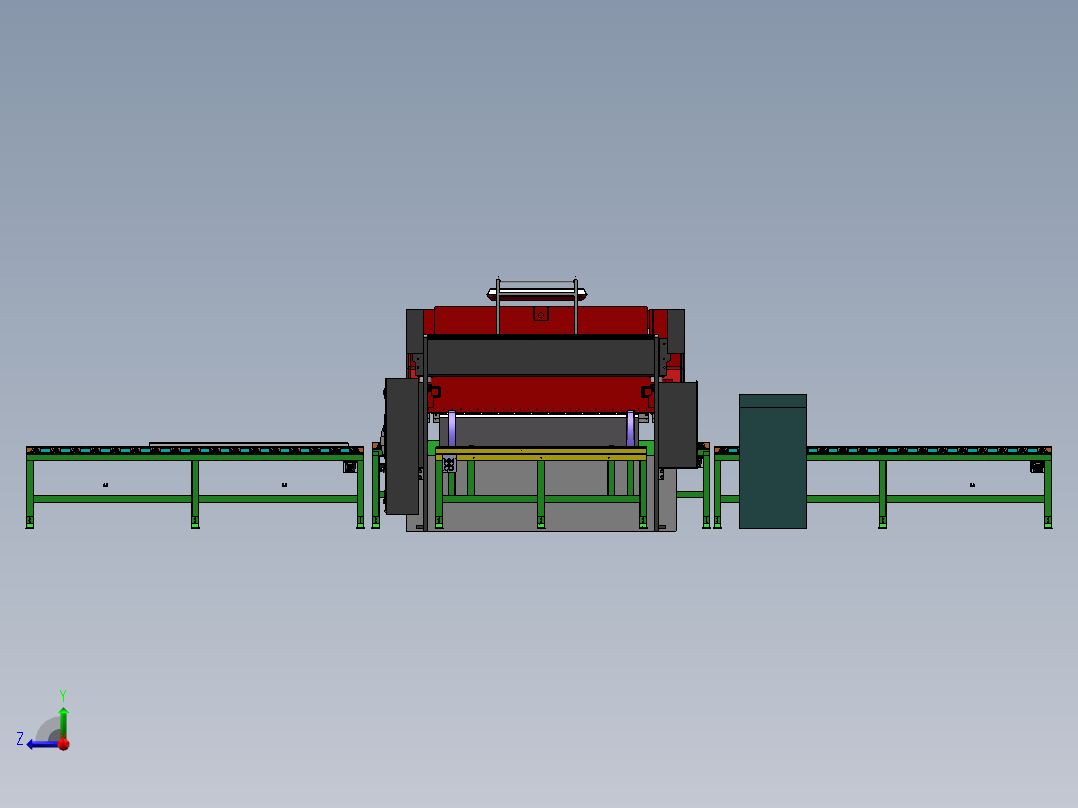 钣金前后档定位随动折弯系统sw19可编辑右视图