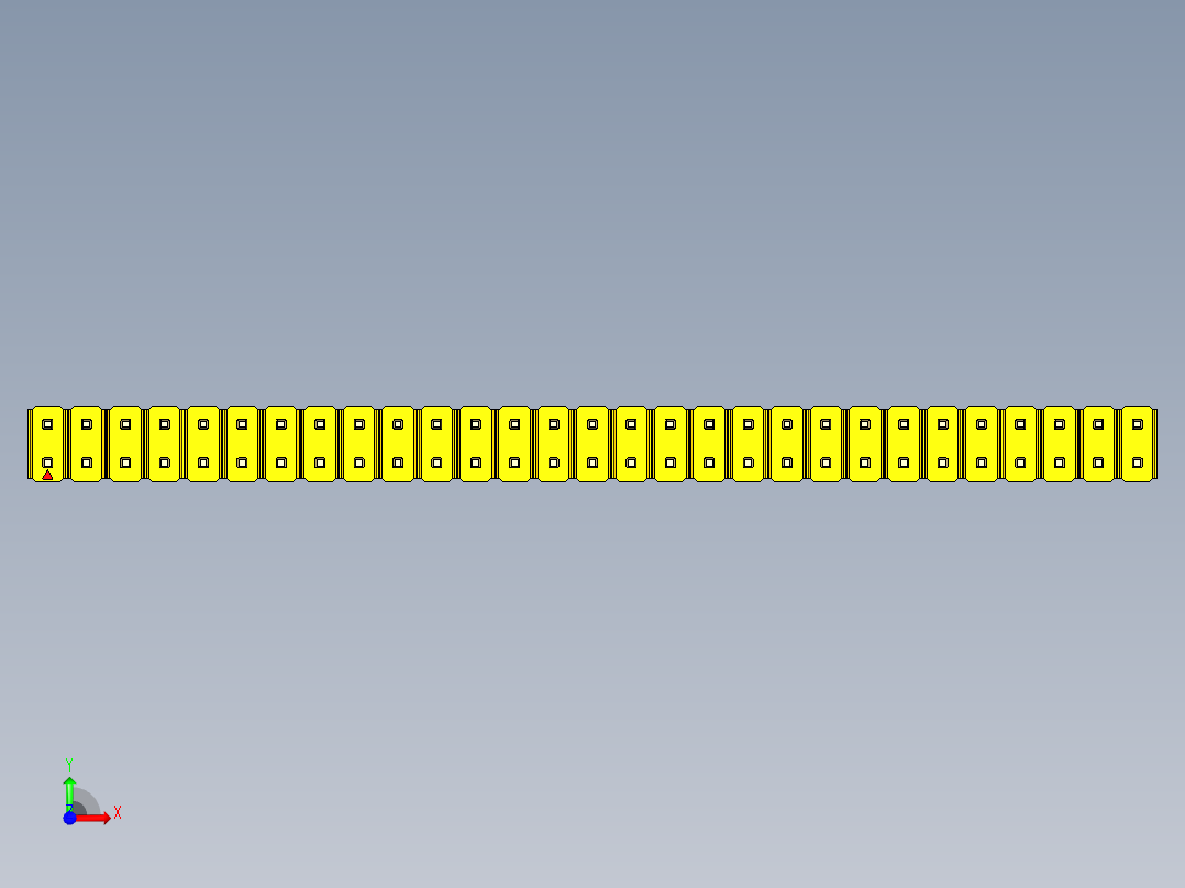 彩色公头100mil（2.54mm）系列-DS1021_yellow_2x29p_100mil_Type43_rev1.0前视图
