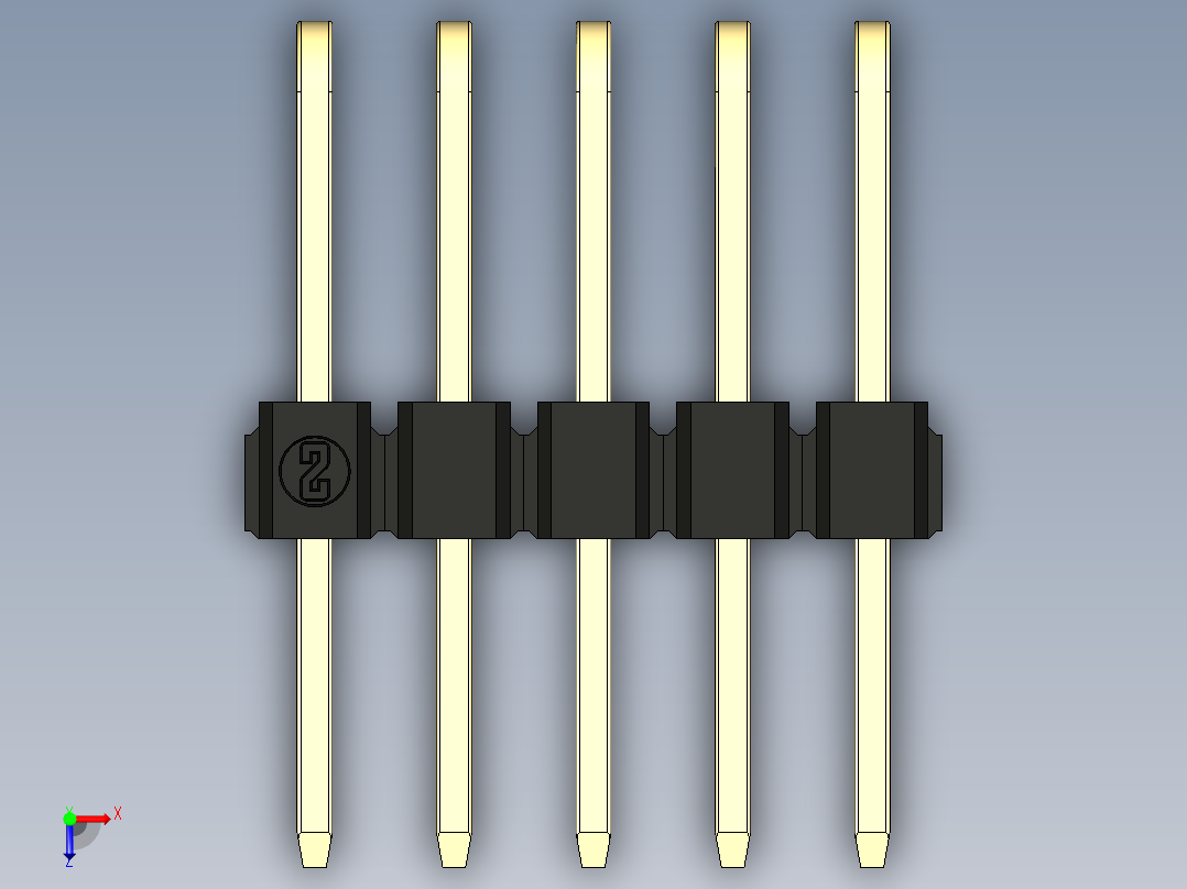 彩色公排针 100mil 2.54mm 系列-DS1022_black_3x05p_100mil_TypeD_rev1.0俯视图