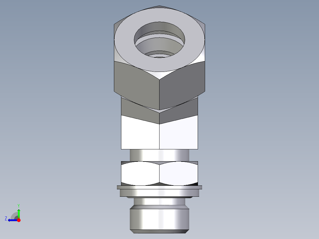 卡套式工业通用硬管接头EO_Adjustable_locknut_45_deg_elbow_VEE18LRCF右视图