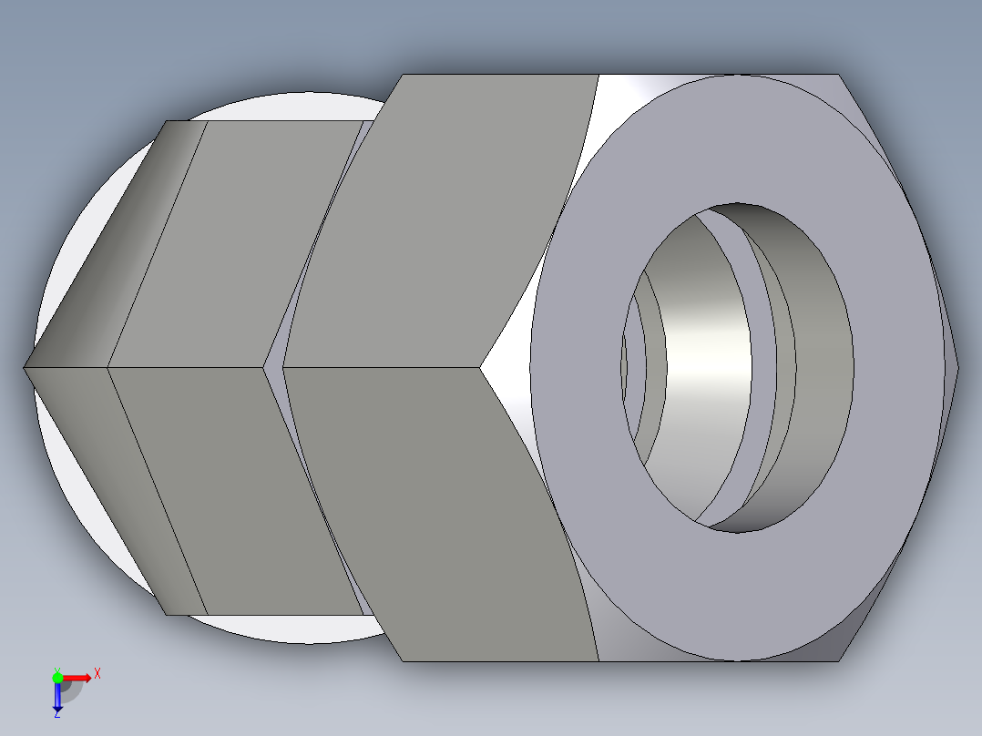 卡套式工业通用硬管接头EO_Adjustable_locknut_45_deg_elbow_VEE18LRCF俯视图