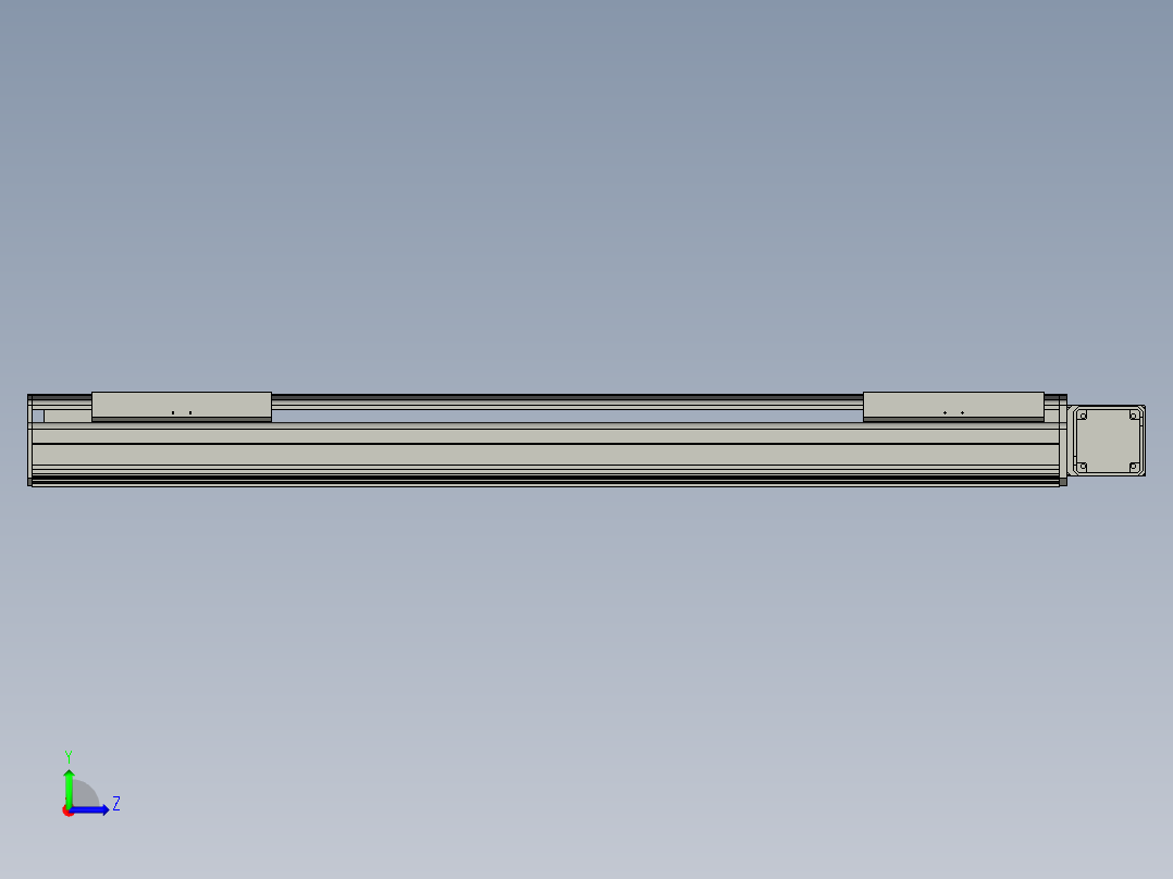 直线模组LHB21-L40-S950-R(B)设计图纸左视图