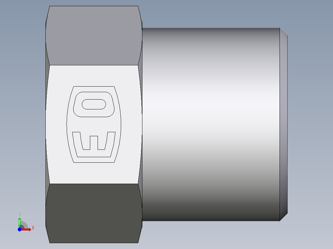 卡套式工业通用硬管接头EO_Blanking_plug_for_tube_ends_ROV08S71X前视图