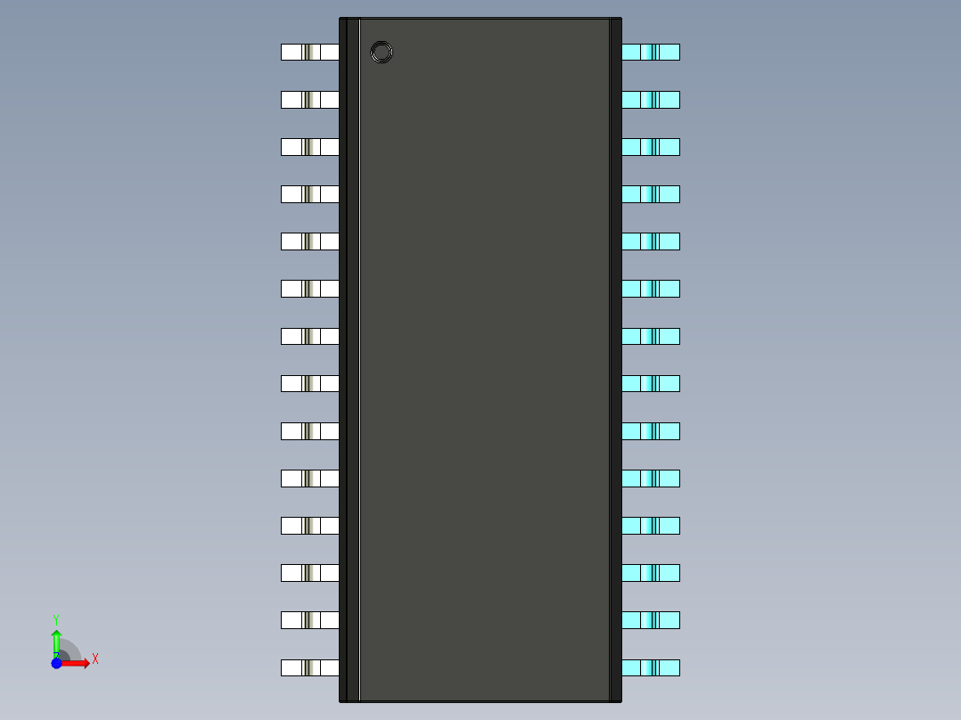 元器件3D封装SOIC28W48前视图