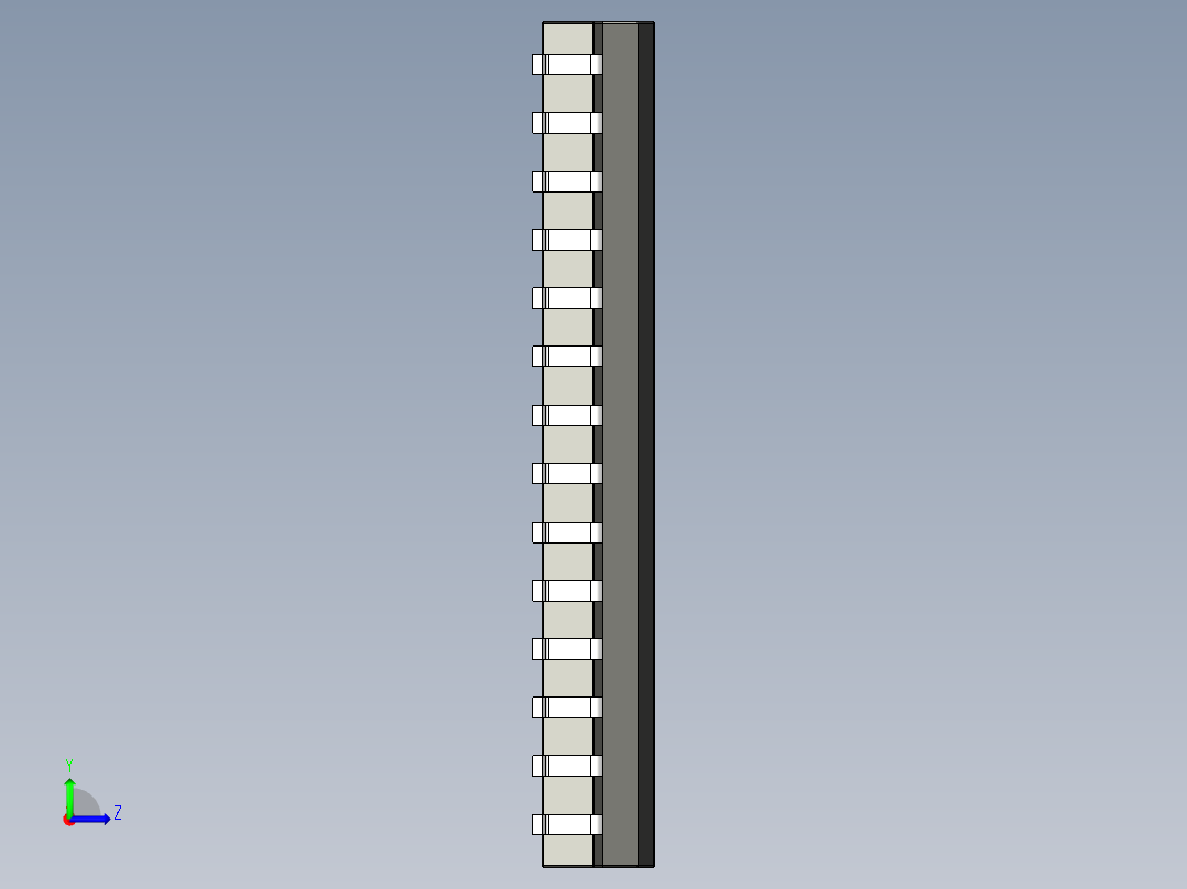 元器件3D封装SOIC28W48左视图