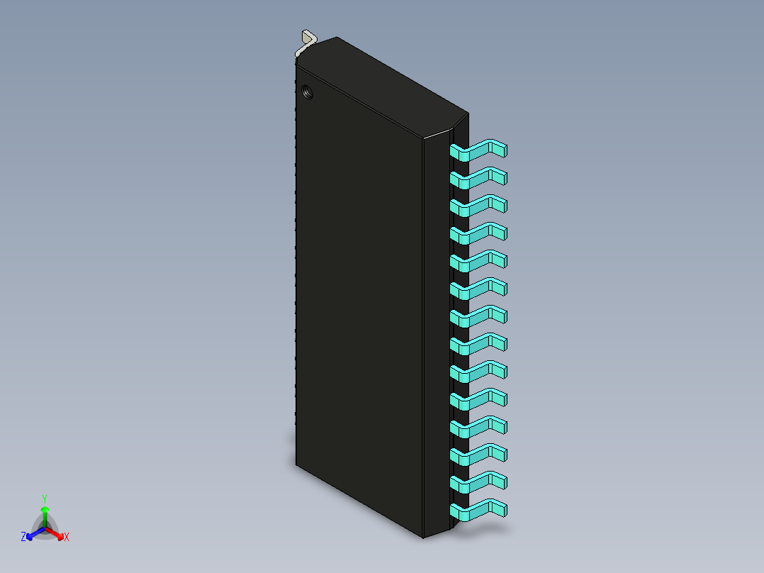 元器件3D封装SOIC28W48正等轴测图