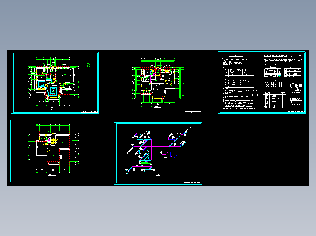 别墅户式空调与采暖设计图