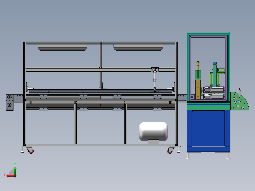 双边工作自动裁断机后视图