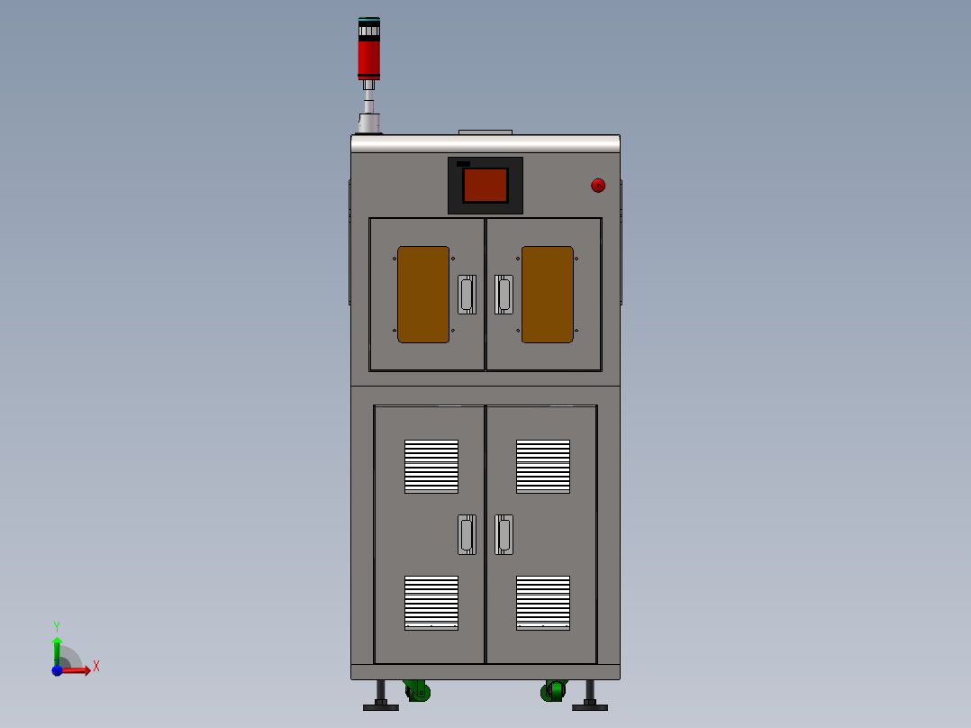 双轨散热翻板机sw18可编辑前视图