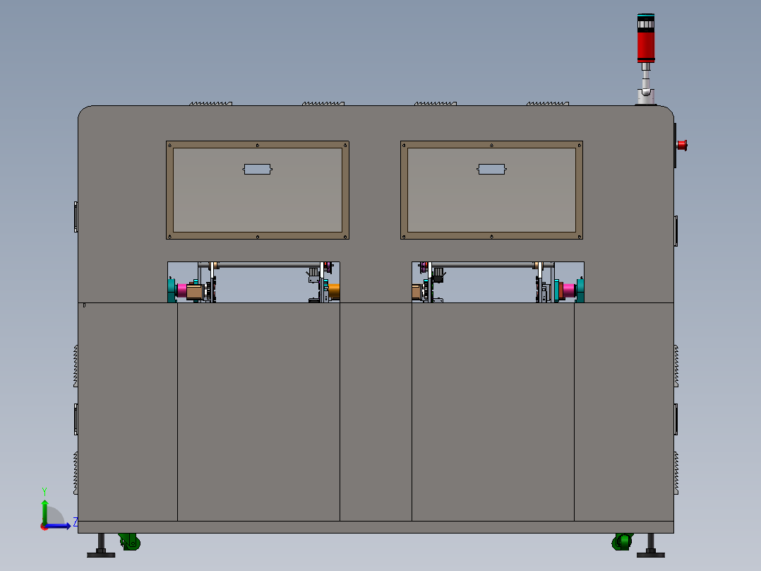 双轨散热翻板机sw18可编辑左视图