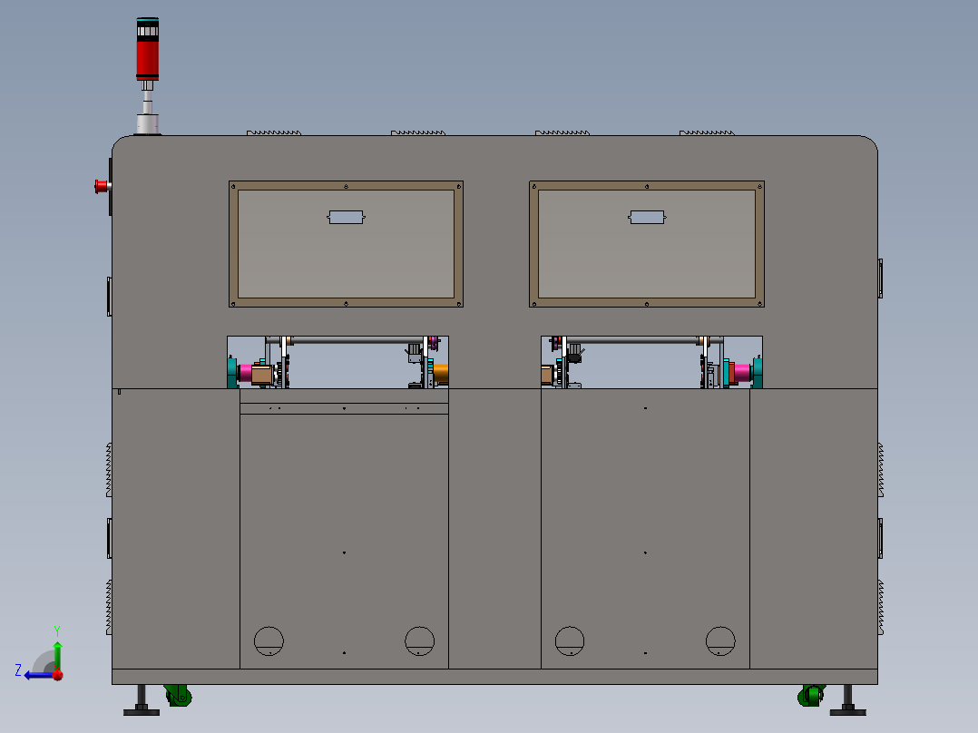 双轨散热翻板机sw18可编辑右视图