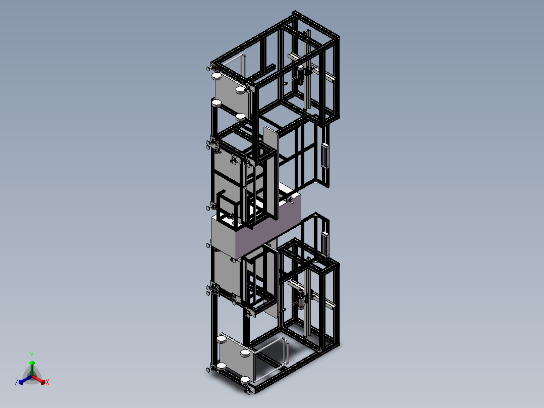 小型航吊搬运线正等轴测图