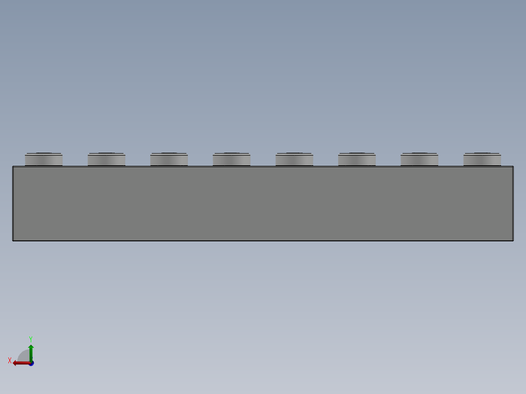乐高套装 4421基本积木-300801 White Brick 1 x 8.SLDPRT后视图