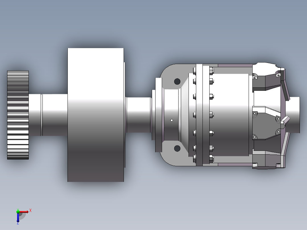 电机联轴器齿轮传动机构俯视图