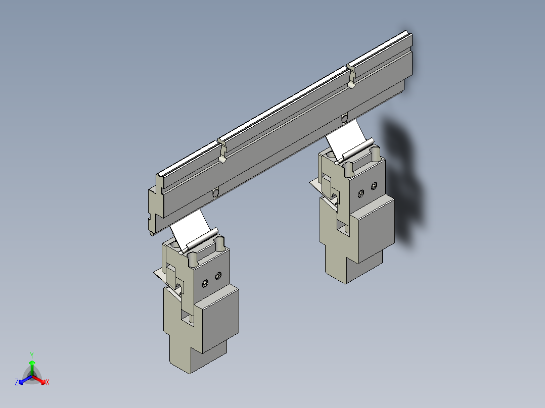 压刹车铰链弯曲成形工具正等轴测图